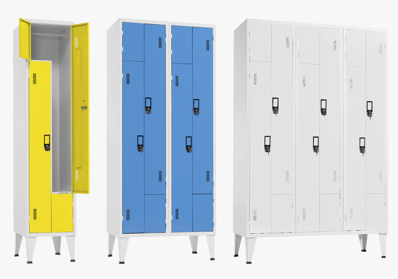 Armário vestiário de cacifos em L