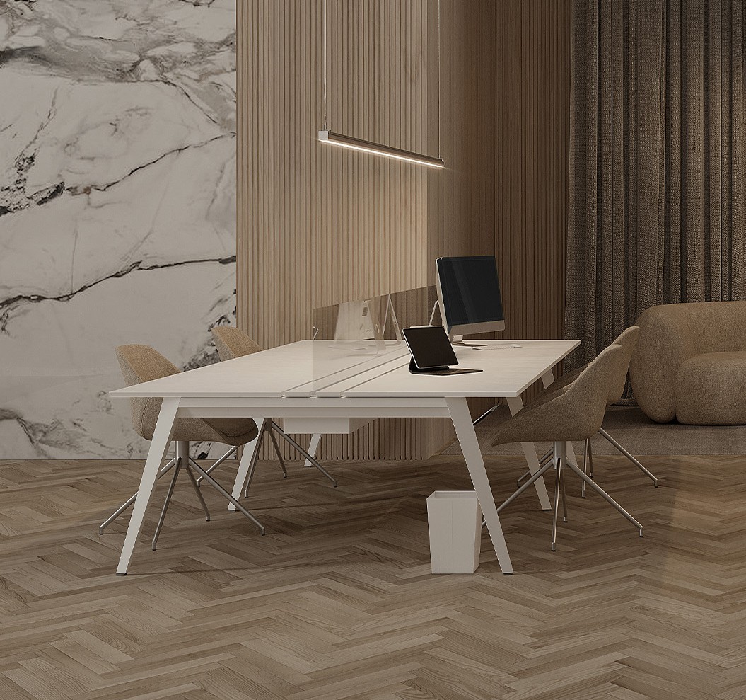 Mesa Dupla TRIM com Tampas Rebatíveis